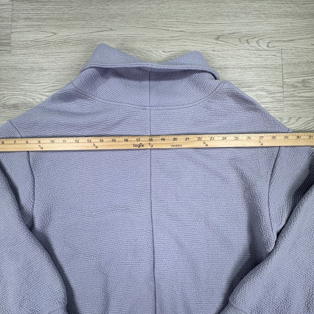 CALIA Women Pullover Quarter Zip Textured Sweatshirt Lavender Purple Small Cozy - Picture 5 of 7